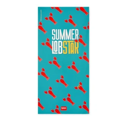 Image de Legami Serviette de Plage en Microfibre, Anti Sable, séchage Rapide, Ultra absorbante, compacte, Plage, 85 x 180 cm, Lobster, Vert