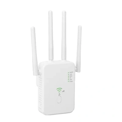 Image de Répéteur WiFi, Amplificateur WiFi 1200Mbps, Repeteur Puissant sans Fil Double Bande 5GHz &amp; 2.4GHz avec WPS Extender, Compatible Toutes Les Box Internet Ethernet Port (Blanc)