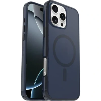 Image de Otterbox Coque Symmetry Series Clear MagSafe pour iPhone 16 Pro Max, Antichoc, Anti Chute, Fine, supporte 3X Plus de Chutes Que la Norme Militaire, Transparent/Bleu