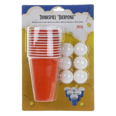 Image de jeu beer pong bière et d&#039;alcool à boire fête soirée 24pcs gobelets balles