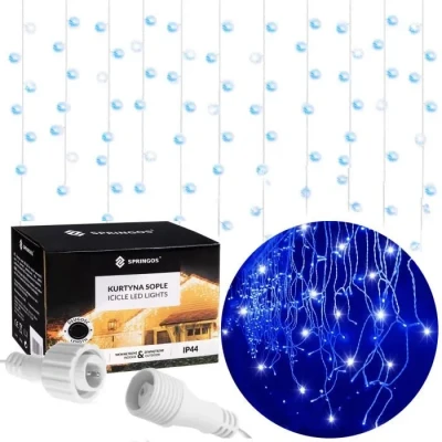 Image de SPRINGOS® Guirlande lumineuse 500 LED, 22,5 mètres Décoration Programmateur 8 fonctions IP44 Bleu