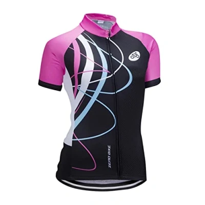 Image de Femmes Vélo Cyclisme Respirant à séchage Rapide Maillots, Jersey Cycle Manches Courtes Veste, 0026, L