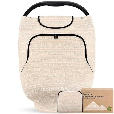 Image de Housse de siège auto pour bébé printemps, l&#039;automne, l&#039;hiver Stretch Fit universel bébé, garçon, fille,housse d&#039;allaitement, douce &amp; respirante (Sara)