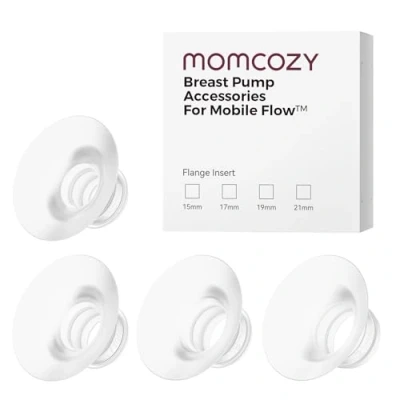 Image de Insert de bride flux mobile Momcozy Mise à niveau M9 15/17/19/21 mm, accessoires remplacement d&#039;origine pour tire lait M9, lot 4 (15/17/19/21 mm)