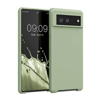 Image de kwmobile Housse Compatible avec Google Pixel 6 Coque de téléphone Protection Souple en TPU Silicone Vert Gris
