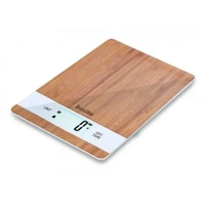 Image de TERRAILLON Balance de Cuisine BAMBOO USB Rechargeable par Arrêt Automatique Fonction Tare et Conversion Liquide Portée 5Kg Bamboo, BAMBOU