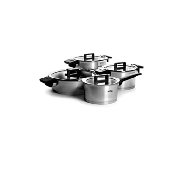 Image de Woll Concept NCSET001 Lot de 8 casseroles en acier inoxydable avec induction Compatible tous les types plaques cuisson
