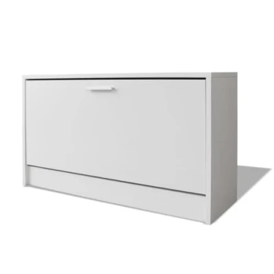 Image de vidaXL Banc à Chaussures Meuble Range 80 x 24 45 cm Blanc