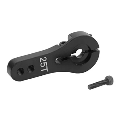 Image de Bras servo RC, 25mm 25T Corne Demi Dents Accessoire pour Futaba/Ace RC (Noir)
