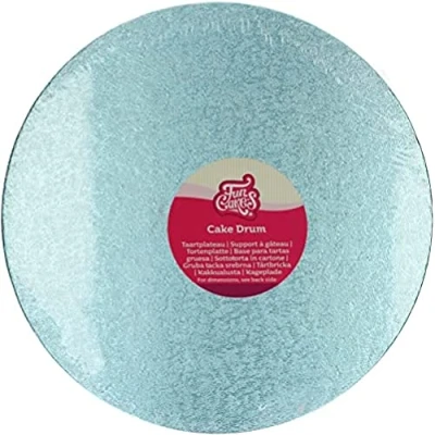 Image de FunCakes Cake Drum Rond Ø30,5 cm Bleu Bébé : Rond, Base pour présenter des gâteaux, Haute qualité, Aspect luxueux, 1 pièce.