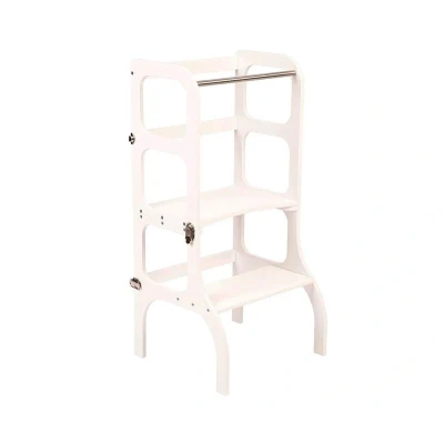 Image de Tour d&#039;Apprentissage Montessori Table et Chaise Blanc/Argenté