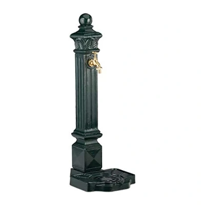 Image de relaxdays Fontaines sur Pied angulaireen Style antiquecolonnes Eau et Bassin, Vert foncé