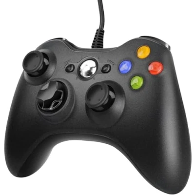 Image de Manette pour Xbox 360 PC, de Jeu USB, Design amélioré contrôleur câble Ergonomique Slim et PC avec Windows XP/Vista/7/8/8.1/10