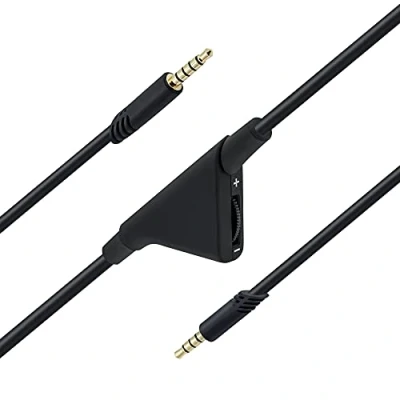 Image de Tolesum Remplacement du câble audio auxiliaire avec contrôle volume pour le casque de jeu Astro A10/A30/A40 PS5/PS4/Xbox One/Xbox Series S/X/PC/Smartphone via un jack 3.5mm 2M