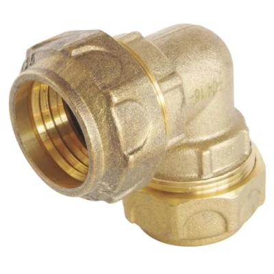 Image de SOMATHERM FOR YOU, Raccord coudé égal en laiton pour tube PE Ø20 mm Serrage extérieur Étanchéité optimale Pression 20 bars Température +5C à +80C Norme ACS Durable et fiable