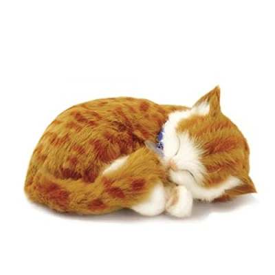 Image de Perfect Petzzz 65431 Peluche Interactive Chat Tabby Orange Animal Qui Respire pour de Vrai 25 cm