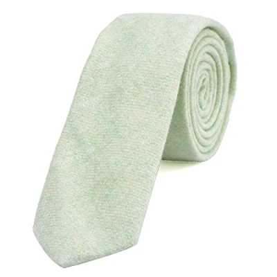 Image de DonDon Fine cravate de coton pour hommes 6 cm vert pastel Taille unique