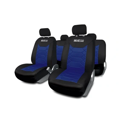 Image de SPARCO BK SPC1016AZ Couverture de siège bleu/noir PVC, Polyester avant et arrière