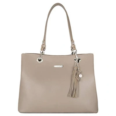 Image de David Jones Sac à Main Porté Epaule Femme Cabas Fourre Tout Cuir PU Souple Grande Capacité Tote Shopper Bag Large Shopping Anses Longues Plusieurs Compartiments Poches Mode Beige