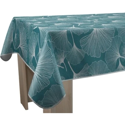 Image de Le linge de Jules Nappe Anti Taches Biloba Vert Rectangle 150 x 240 cm