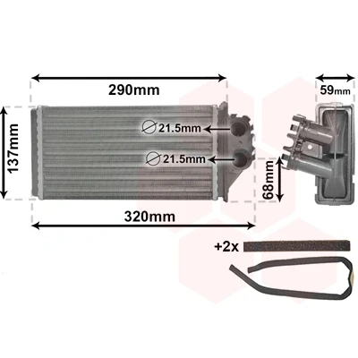 Image de VAN WEZEL *** IR PLUS 40006228 Radiateur De Chauffage avec accessoires PEUGEOT: 307 3/5 portes, SW, Break