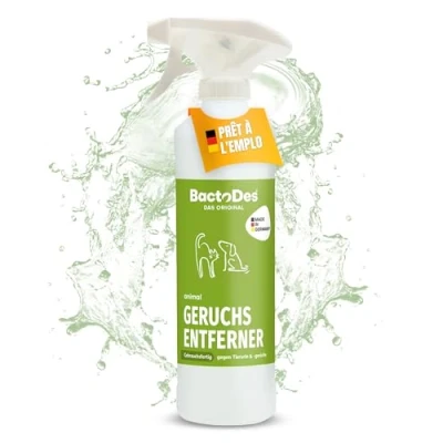 Image de BactoDes Animal Ready Absorbeur d&#039;odeur 1l prêt à l&#039;emploi Nettoyant enzymatique Puissant Urine &amp; odeurs d&#039;animaux Spray desodorisant Maison Efficace avec Effet microbien Bio