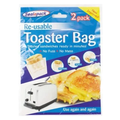 Image de Sacs grille pain réutilisables Lot de 6, Plus 600 utilise. Toastie Sacs, à sandwich, Toast