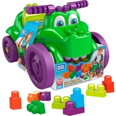 Image de Mega Bloks First Builders Porteur et ramasseur Croc Blocs, Briques Jeu de Construction, 26 pièces, Jouet pour bébé Enfant 1 à 3 Ans, GFG22