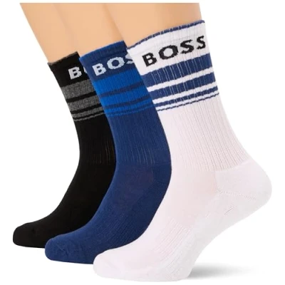 Image de BOSS 3P QS Rib Stripe CC Chaussettes_Courtes, Open Miscellaneous, 43 46 Men