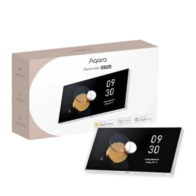 Image de Aqara Panneau Hub S1 Plus, Écran Tactile intègre Zigbee, 2 Interrupteurs Électriques et 6 Sans Fil, Wi Fi 2,4/5 GHz, Matter Bridge, Compatible Apple Home, Alexa, Google, SmartThings