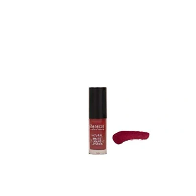 Image de Benecos Bio Cosmetics Rouge à Lèvres Liquide Mat Hautement Pigmenté avec Cire de Carnauba sans Talc Végétalien Baie Sanglante, 5 Ml