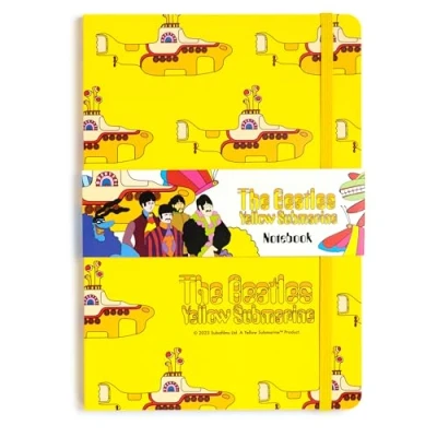 Image de Puckator Cahier ligné A5 en papier recyclé Yellow Submarin, Beatles Jaune