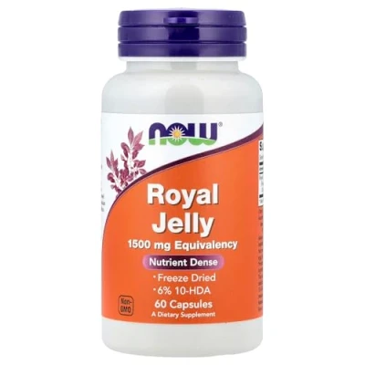 Image de La gelée royale, 60 capsules Now Foods