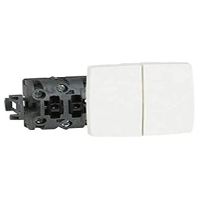 Image de Double va et vient appareillage saillie composable blanc