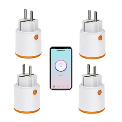 Image de Smart Power Plugs Zigbee Plug avec fonction de mesure et minuterie, contrôle l&#039;application Tuya, notification push, hub requis, prise 16 A, compatible Alexa, Google