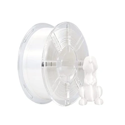Image de PLA Plus (PLA+) Shiny Silk 3D Printer Filament 1,75 mm + Dimension Accuracy +/ 0,02 mm, Bobine de 1 kg (2,2 kg) pour imprimante FDM (blanc Silk)