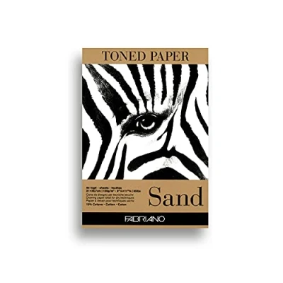 Image de Fabriano Honsell 19100496 Bloc de 50 feuilles papier à dessin Sable 120 g/m² 15% coton Surface naturelle Pour toutes les techniques séchage