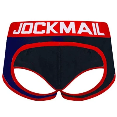 Image de JOCKMAIL Jock Strap Jockstrap Hupster Short push up pour homme Rouge/bleu, Bleu/rouge, L