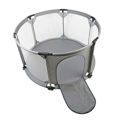 Image de Safetots Parc de Jeu en Tissu Rond Deluxe, pour Bébés et Tout Petits, Jeu, Maille Respirant, Porte à Fermeture Éclair