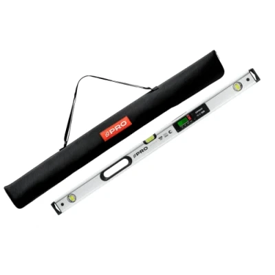 Image de PRO900 Niveau Electronique 100cm avec 2 écrans LCD et pochette à bulle numérique mémoire de mesure jusqu&#039;à 19 résultats Indice protection IP65 Couleur Blanche