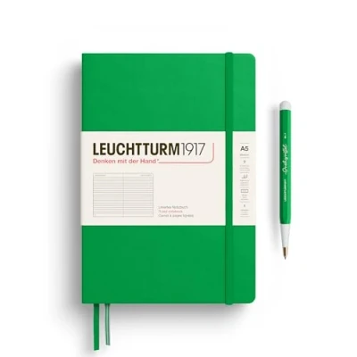 Image de LEUCHTTURM1917 372194 Carnet de notes Medium (A5) 14,5 x 21 cm, couverture rigide, 251 pages numérotees, Spring Leaf, ligné