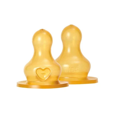 Image de Ensemble de 2 Tétines biberon BIBS. Fonction anti colique. supplémentaires pour rondes. Latex caoutchouc naturel, Débit moyen