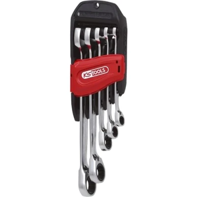 Image de KS TOOLS 503.4605 Kit de clés à fourche et polygonale cliquet 72 19, 8 Acier chrome vanadium