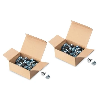 Image de DIGITUS DN 19 SET S Vis M6 &amp; écrous cage Jeu de 100 pièces montage pour armoire serveur, rack AV, réseau pouces / 10 Kit Argenté