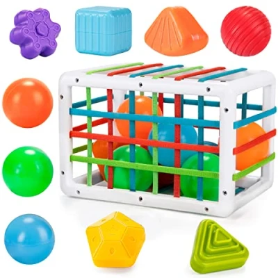 Image de LZDMY Jouet Bebe 1 2 Ans, Jeu de tri Montessori 6 9 12 18 Mois Bébé, Cube d&#039;activité Développement, Jeux Educatif Enfant Sensoriel, Cadeau Naissance Bébé d&#039;anniversaire Fille Garçon
