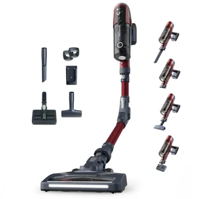 Image de Rowenta Aspirateur balai sans fil, Léger, Écran LED, Flex, 18 V, Batterie amovible, Jusqu&#039;à 45 min, Sols durs, Tapis, Animal, Poils d&#039;animaux, Support mural, X Pert 6.60 Smart RH6471WO