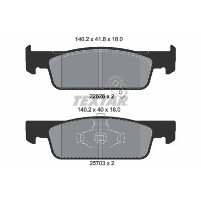 Image de TEXTAR 2262601 Jeu de plaquettes frein avec indicateur d&#039;usure SMART: Fortwo III Coupe, Cabriolet
