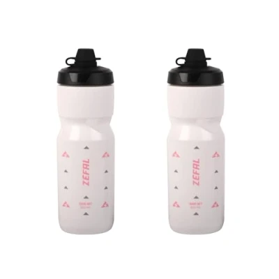 Image de ZEFAL Pack Sense Soft 80 No Mud Lot de Deux Bidons Velo et VTT Gourde Sport Souple Inodore Bidon Eau Sans BPA Tetine Silicone Blanc, 2 x 800 ml