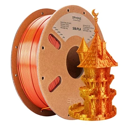 Image de ERYONE Filament PLA Bicolore Double 1,75 mm, pour Imprimante 3D, Bobine de 1 kg +/ 0,02 Or Soie &amp; Rotes Kupfer