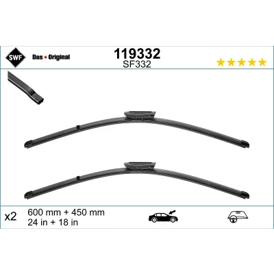 Image de Balai d&#039;essuie glace Swf Visioflex 119332 avant Sans Cadre RENAULT: MEGANE 4, 2, 2 Kombi